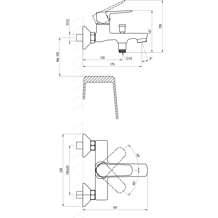 Ravak X070473 - vannisegisti LIFE, läikiv kroom