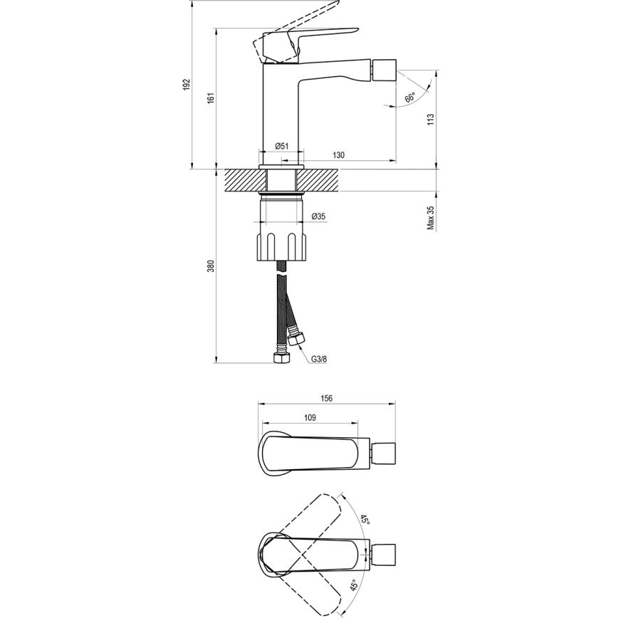 Ravak X070475 - Bidee segisti LIFE läikiv kroom