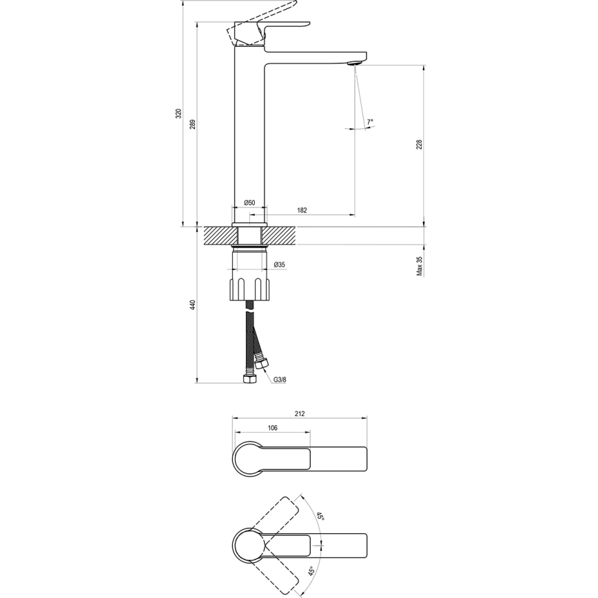 Ravak X070484 - Valamusegisti SOLAR 29 cm läikiv kroom