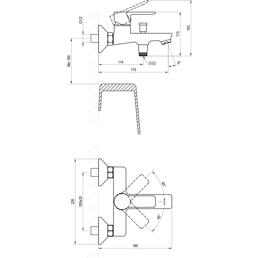 Ravak X070485 - SOLAR vannisegisti, läikiv kroom