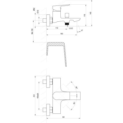Ravak X070654 - PLAN vannisegisti, harjatud grafiit