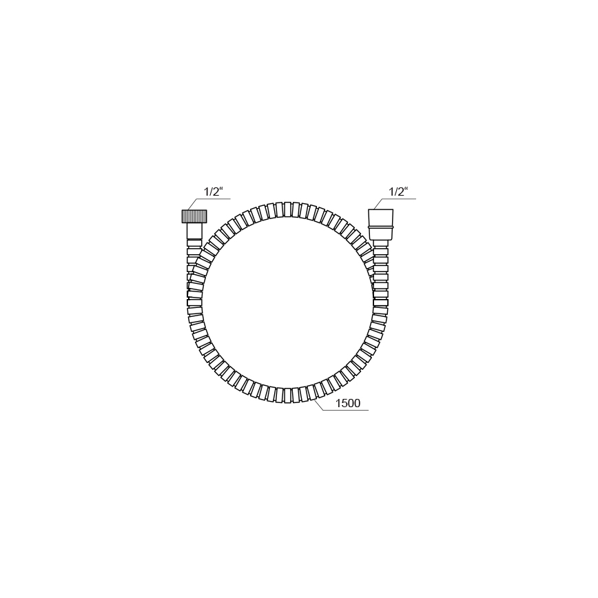 Ravak X07P006 - Dušivoolik 150 cm, läikiv kroom