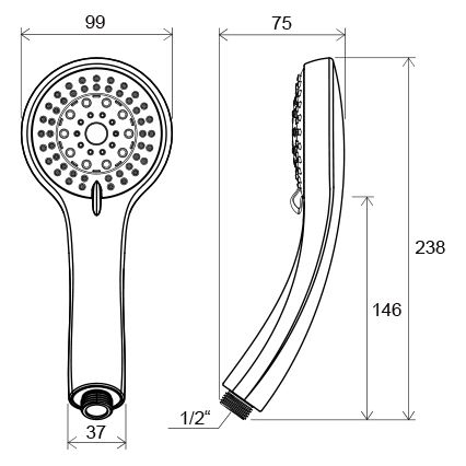 Ravak X07P008 - käsidušš, läikiv kroom