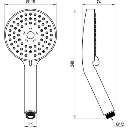 Ravak X07P009 - FLAT käsidušš, poleeritud kroom