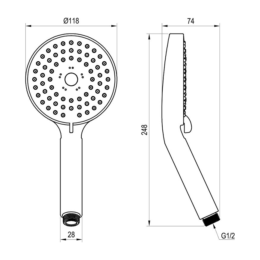 Ravak X07P009 - FLAT käsidušš, poleeritud kroom