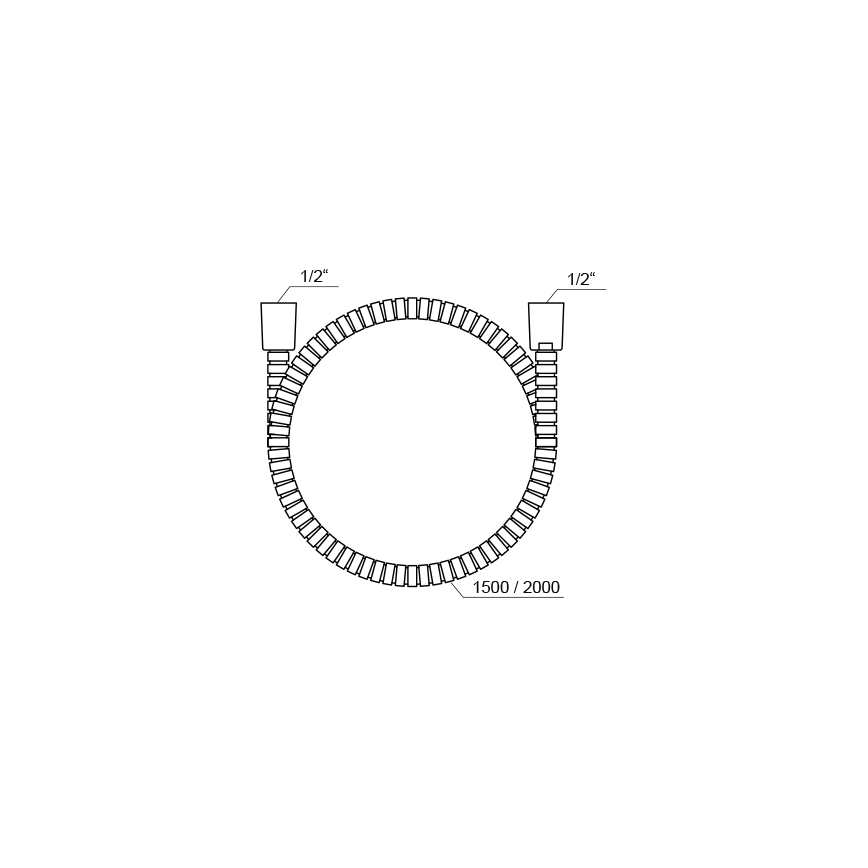 Ravak X07P341 - dušivoolik 200 cm, läikiv kroom
