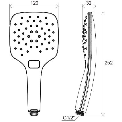 Ravak X07P348 - Käsidušš nupuga, läikiv kroomviimistlus