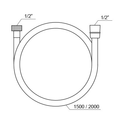 Ravak X07P568 - 150 cm pikk plastikust dušivoolik, must
