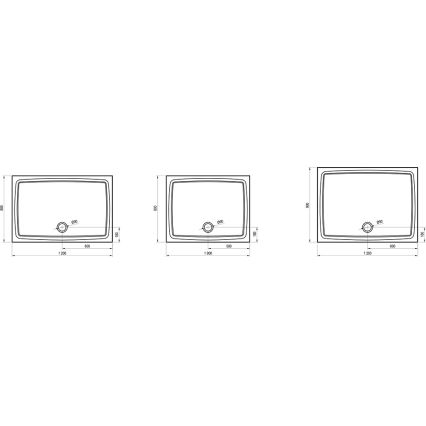 Ravak XA03G711010 - GIGANT ristkülikukujuline dušialus 90x120 cm, valge