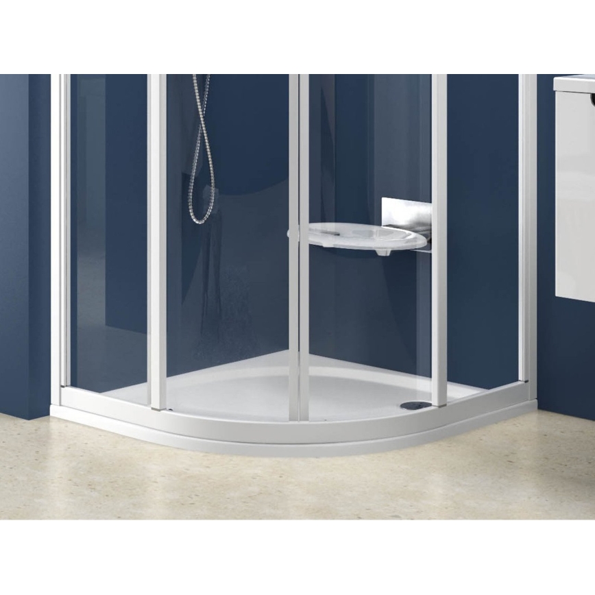 Ravak XA237711010 - ELIPSO veerandringikujuline dušialus 90x90 cm, valge
