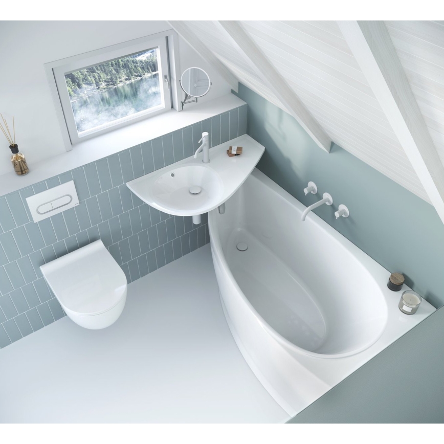 Ravak XJ1P1100000 - AVOCADO seinale kinnitatav valamu 85x45 cm, valatud marmor/valge