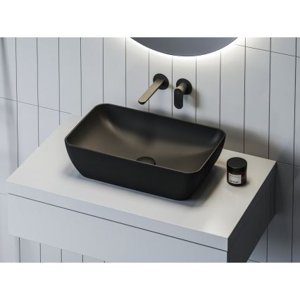 Ravak XJX0D150000 - Lauale paigaldatav valam CERAMIC SLIM 50x31 cm keraamika/must