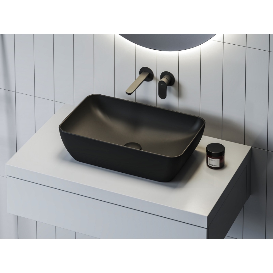 Ravak XJX0D150000 - Lauale paigaldatav valam CERAMIC SLIM 50x31 cm keraamika/must