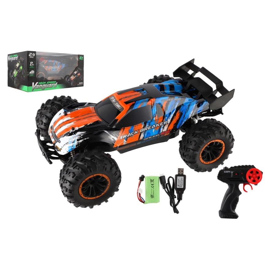 RC-auto Buggy, kaugjuhtimispuldiga, 7,4 V/500 mAh, sinine/oranž