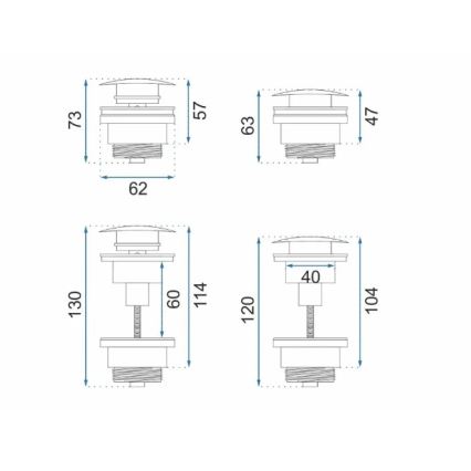 REA-A4100 - Valamu äravool CLICK-CLACK Ø 6,4 cm, läikiv must