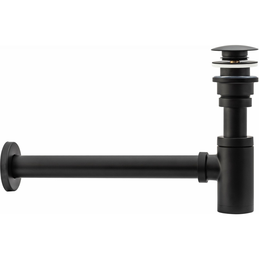 REA-A5215 - Valamu sifoon CLICK-CLACK äravooluga, läbimõõduga 6,4 cm, mattmust