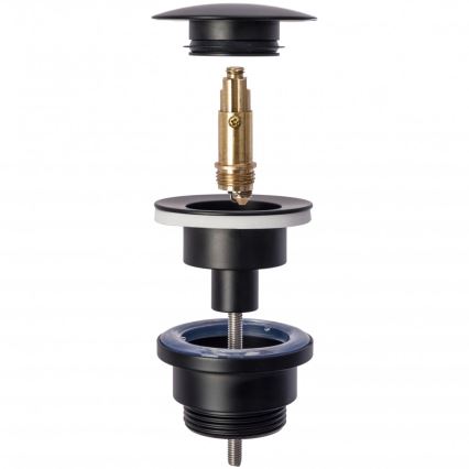 REA-A5216 - Valamu äravoolu klapp CLICK-CLACK, läbimõõt 6,4 cm, must
