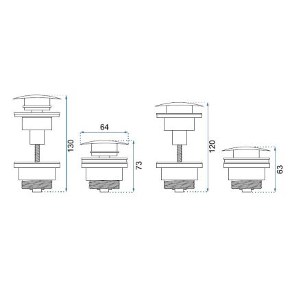 REA-A533A - Valamu äravool CLICK-CLACK Ø 6,4 cm roosakuldne