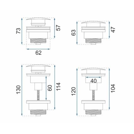REA-A5632 - Valamu äravool CLICK-CLACK, läbimõõt 6,4 cm, harjatud vask