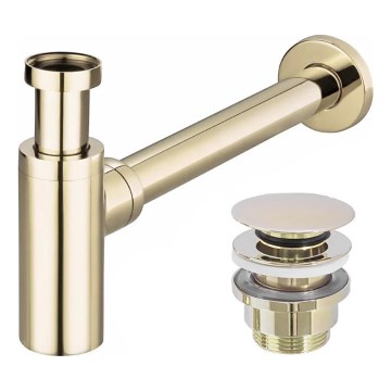 REA-A5692 - Valamuisifoon CLICK-CLACK äravooluga, läbimõõt 6,4 cm, kuldne