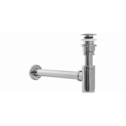 REA-A5693 - Valamu sifoon CLICK-CLACK-äravooluga, läbimõõt 6,4 cm, läikiv kroom