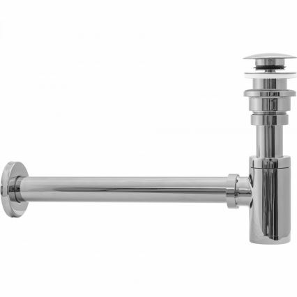 REA-A5693 - Valamu sifoon CLICK-CLACK-äravooluga, läbimõõt 6,4 cm, läikiv kroom