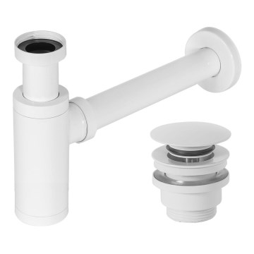 REA-A6952 - Valamu sifoon CLICK-CLACK äravooluga, läbimõõt 6,4 cm, valge