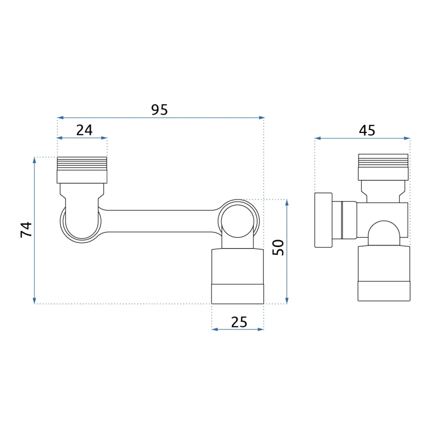 REA-B0660 - Pööratav adapter valamu segistile, läikiv kroom