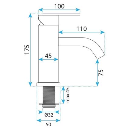 REA-B0970 - Valamusegisti ONTARIO 17,5 cm harjatud vask