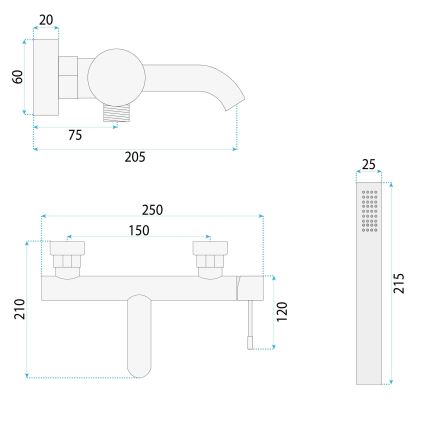 REA-B0980 - LUNGO DIAMOND vannikomplekt, harjatud vask