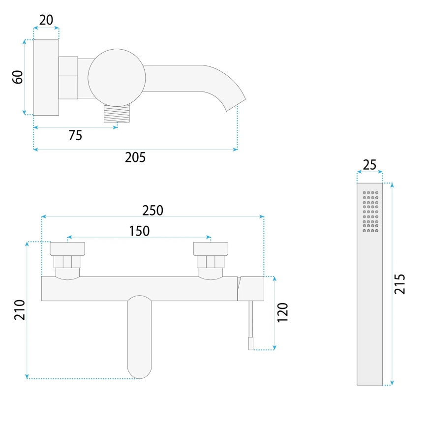 REA-B0980 - LUNGO DIAMOND vannikomplekt, harjatud vask