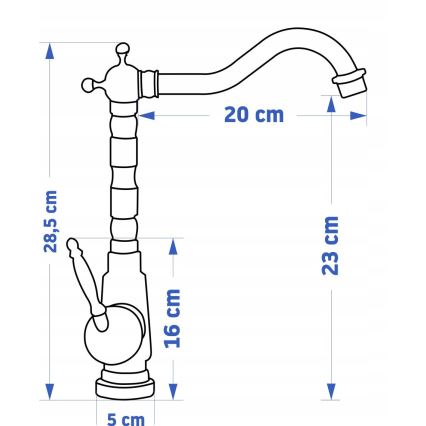 REA-B2150 - Valamusegisti BONA 28,5 cm, harjatud kuldne viimistlus