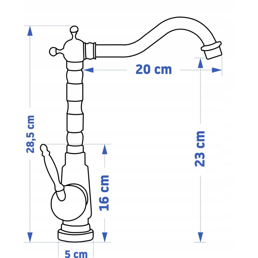 REA-B2150 - Valamusegisti BONA 28,5 cm, harjatud kuldne viimistlus