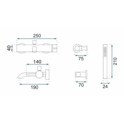 REA-B2352 - Vannisegisti komplekt LUNGO titaan