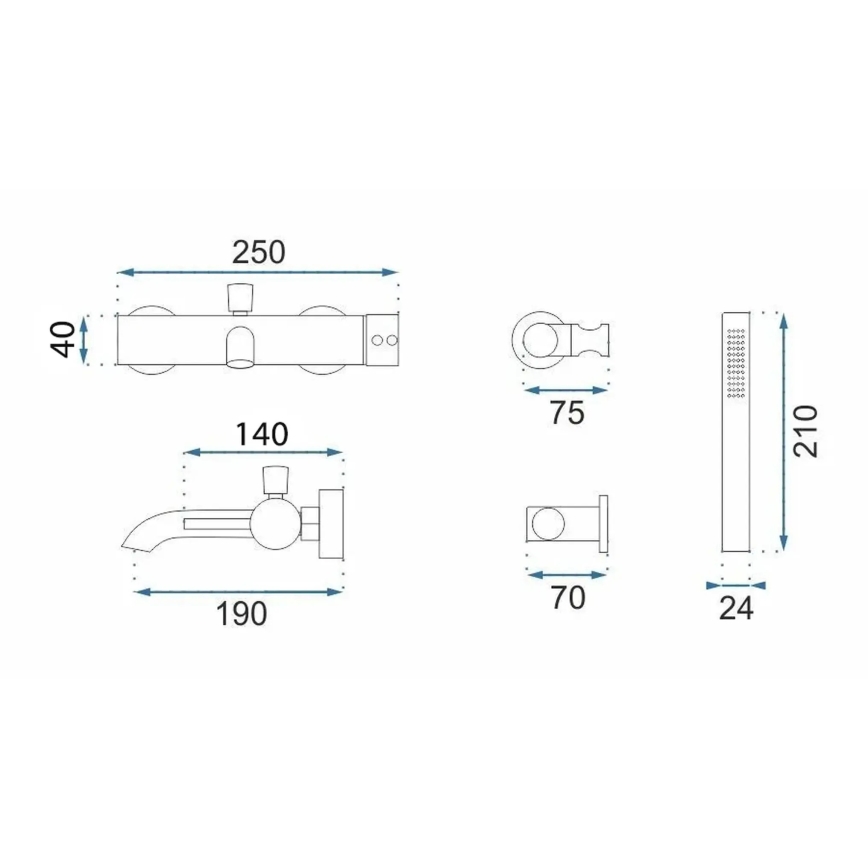 REA-B2352 - Vannisegisti komplekt LUNGO titaan