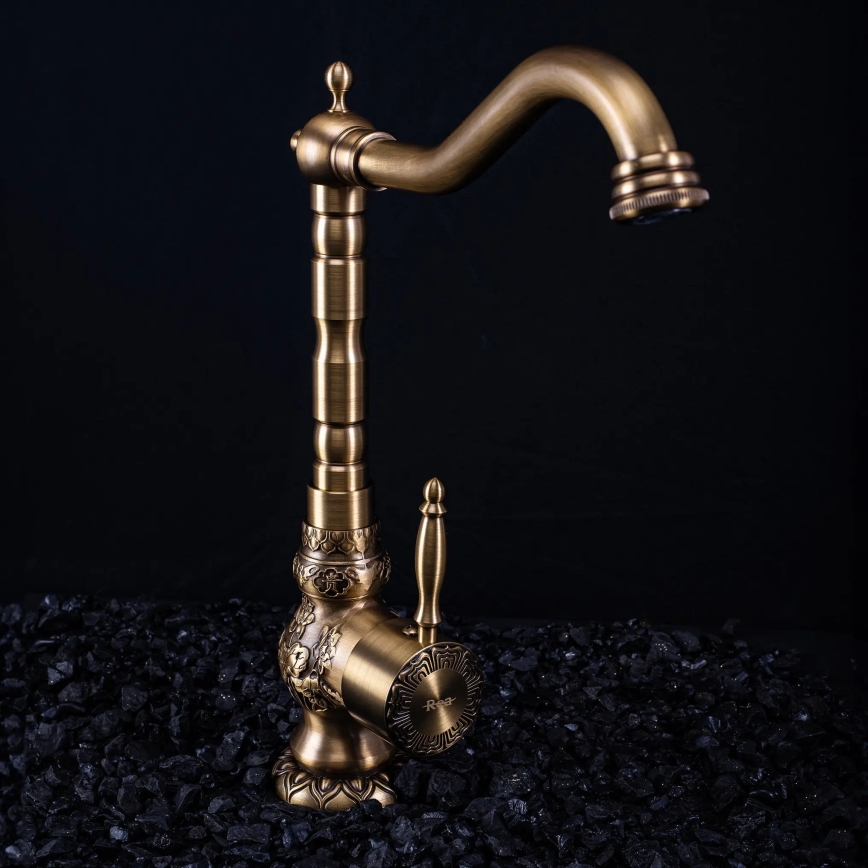 REA-B2500 - Valamusegisti VENICE RETRO 32 cm, harjatud kuldne viimistlus