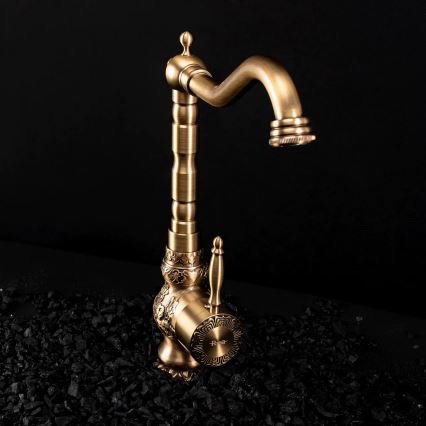 REA-B2500 - Valamusegisti VENICE RETRO 32 cm, harjatud kuldne viimistlus