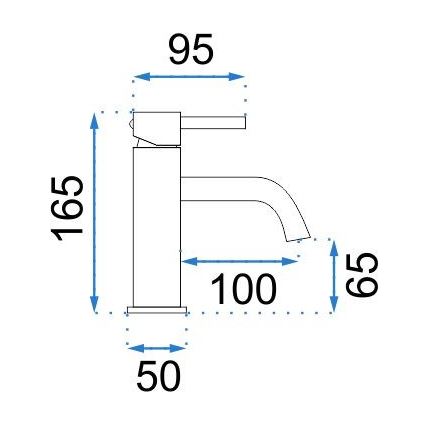 REA-B4102 - Valamu segisti LUNGO 16,5 cm must