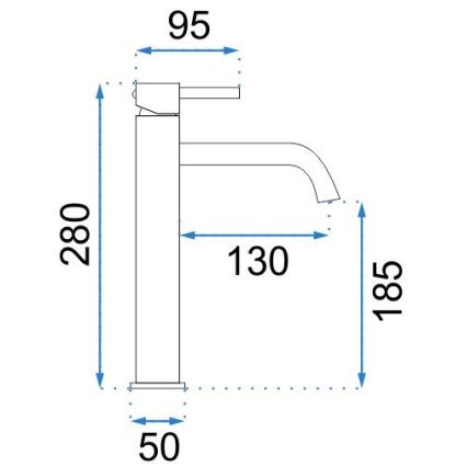 REA-B4103 - LUNGO valamusegisti 28 cm must