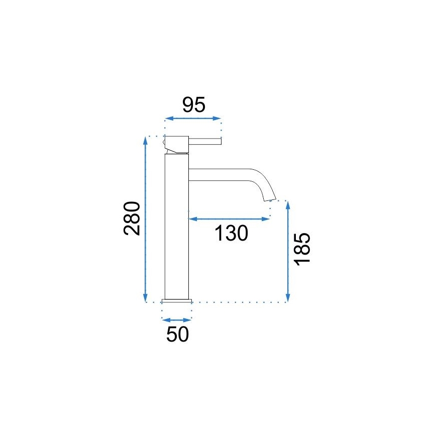 REA-B4103 - LUNGO valamusegisti 28 cm must
