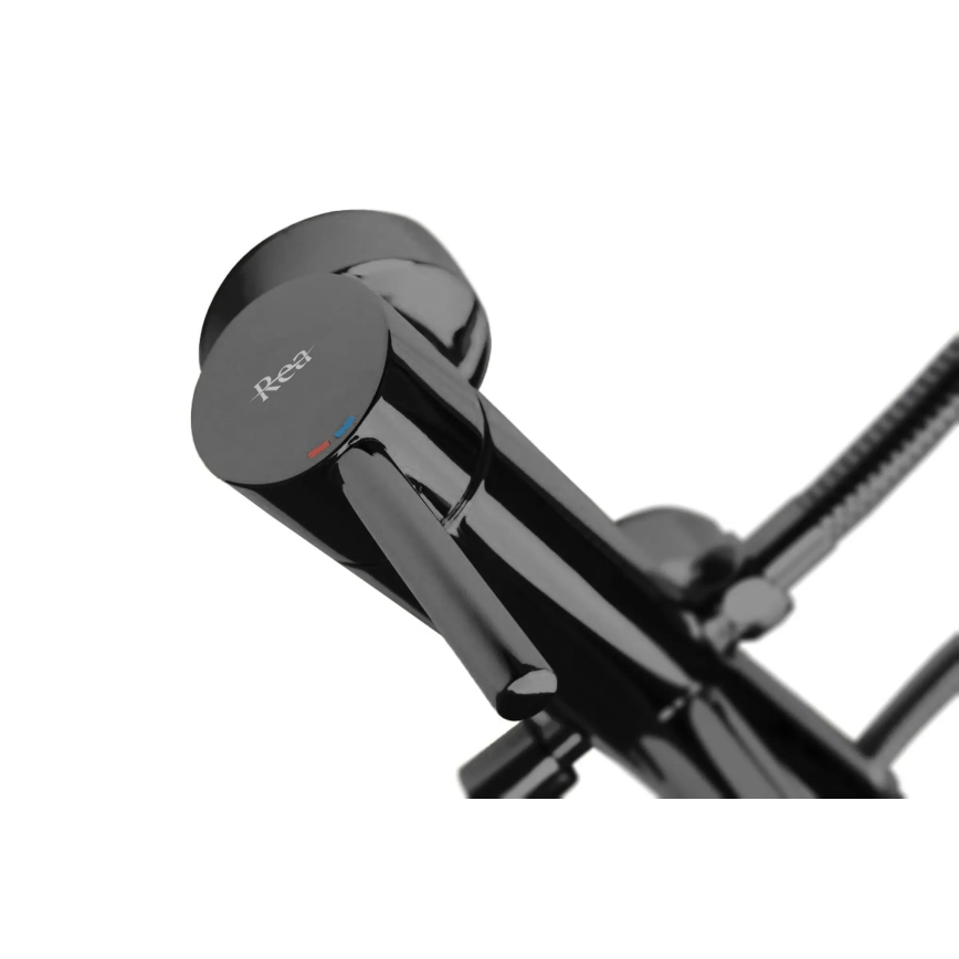 REA-B4422 - LUNGO vannikomplekt, läikiv must