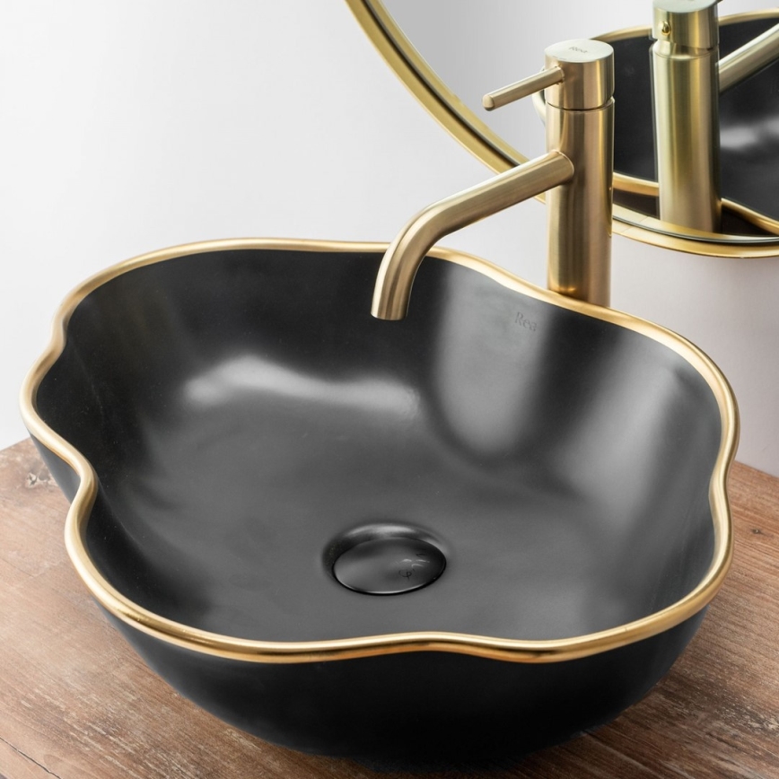 REA-B4526 - Valamu segisti LUNGO 28 cm harjatud kuldne