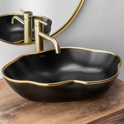 REA-B4526 - Valamu segisti LUNGO 28 cm harjatud kuldne