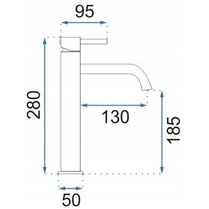 REA-B4526 - Valamu segisti LUNGO 28 cm harjatud kuldne