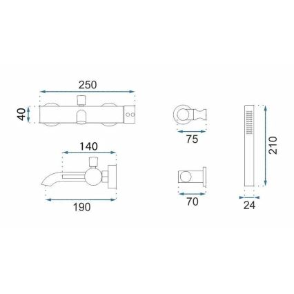 REA-B4567 - Vannisegisti komplekt LUNGO, harjatud vask