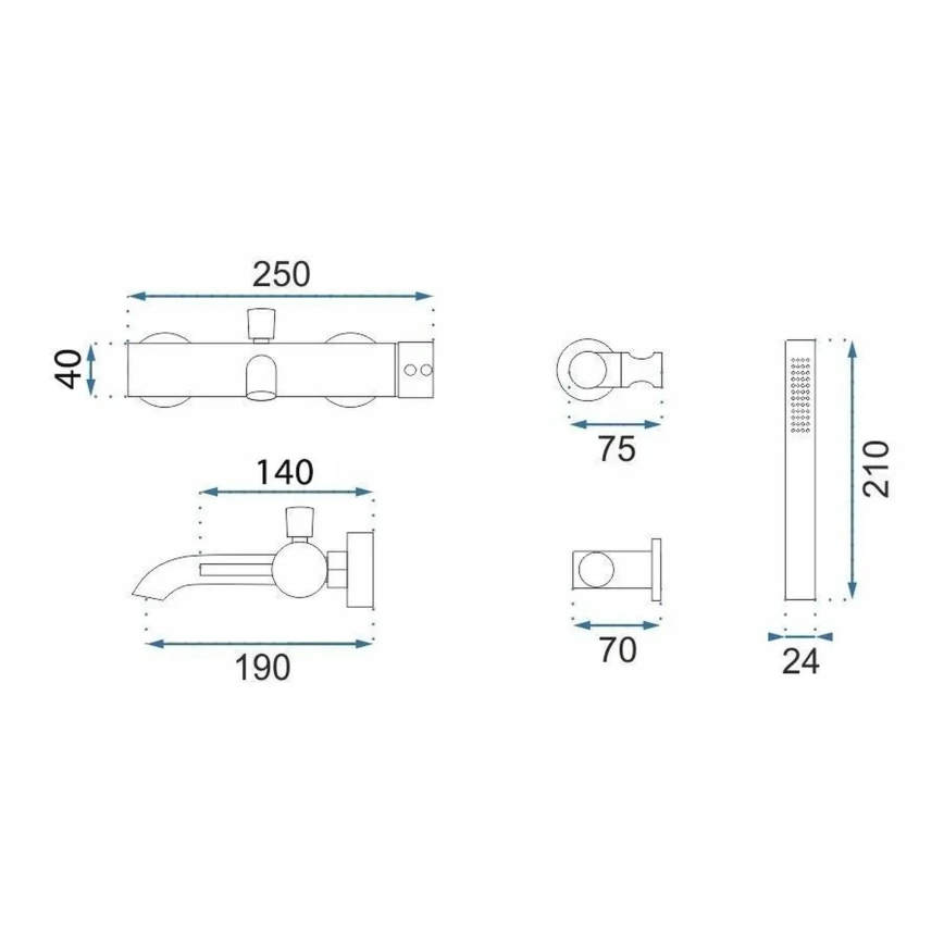 REA-B4567 - Vannisegisti komplekt LUNGO, harjatud vask