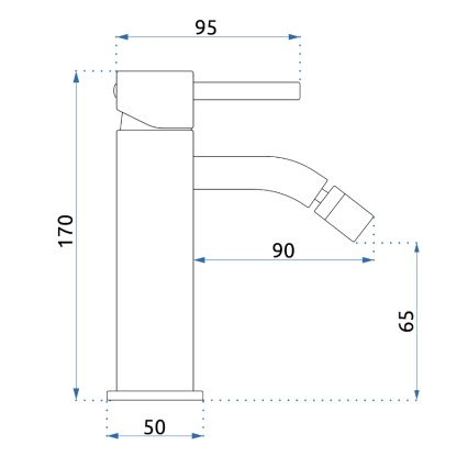 REA-B4702 - LUNGO 17 cm harjatud kuldne bidee segisti