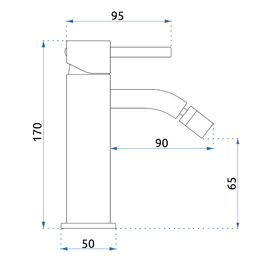 REA-B4702 - LUNGO 17 cm harjatud kuldne bidee segisti