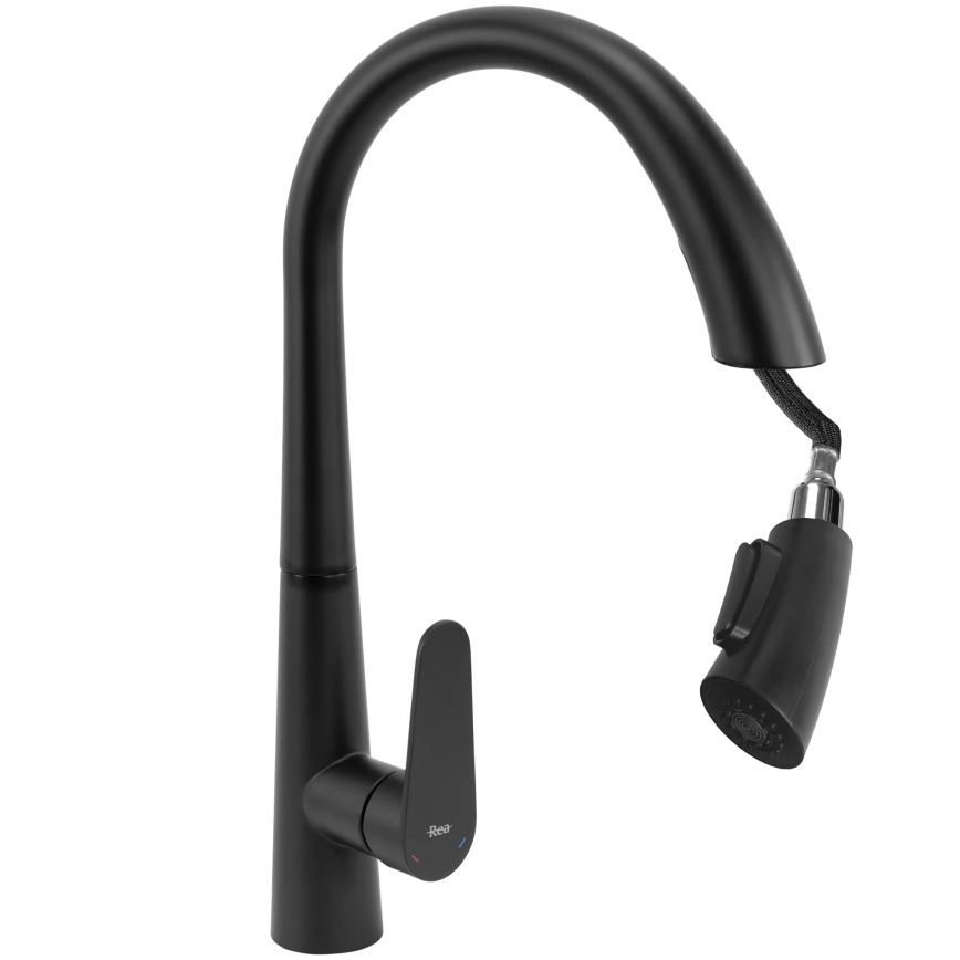 REA-B5313 - Köögisegisti ROSS 43 cm väljatõmmatava dušiga, must