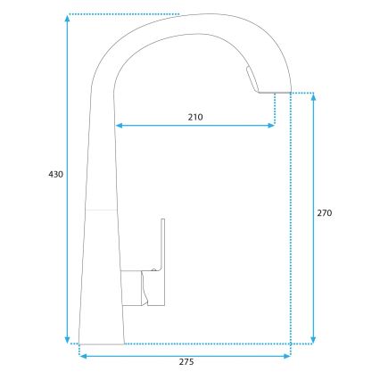 REA-B5313 - Köögisegisti ROSS 43 cm väljatõmmatava dušiga, must